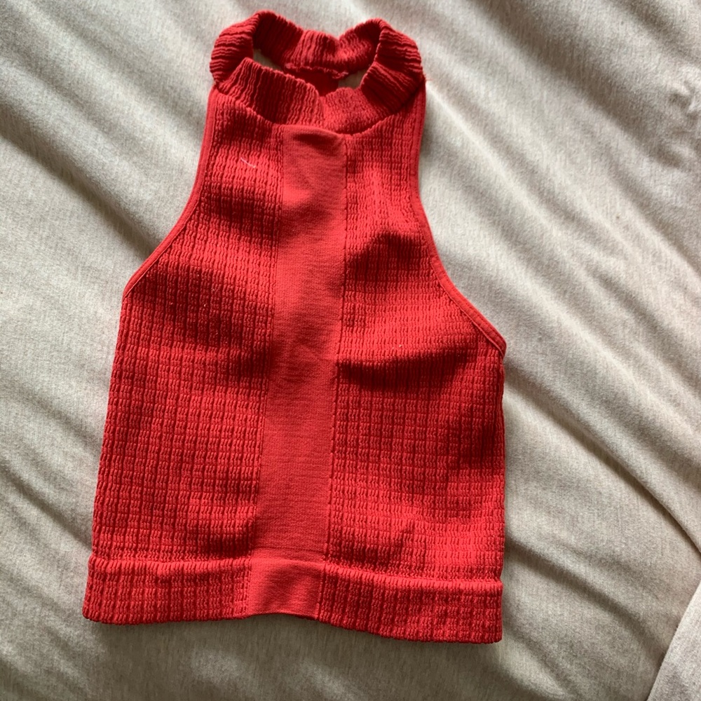 Bright Red Free People Crop Top